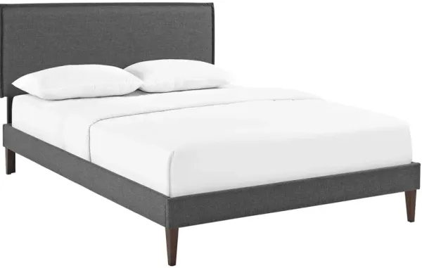 Modway - Amaris Queen Fabric Platform Bed with Squared Tapered Legs Gray
