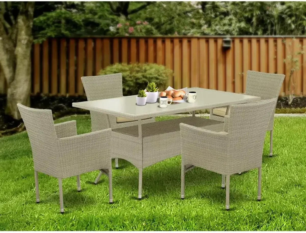 Wicker Patio Set Natural Linen