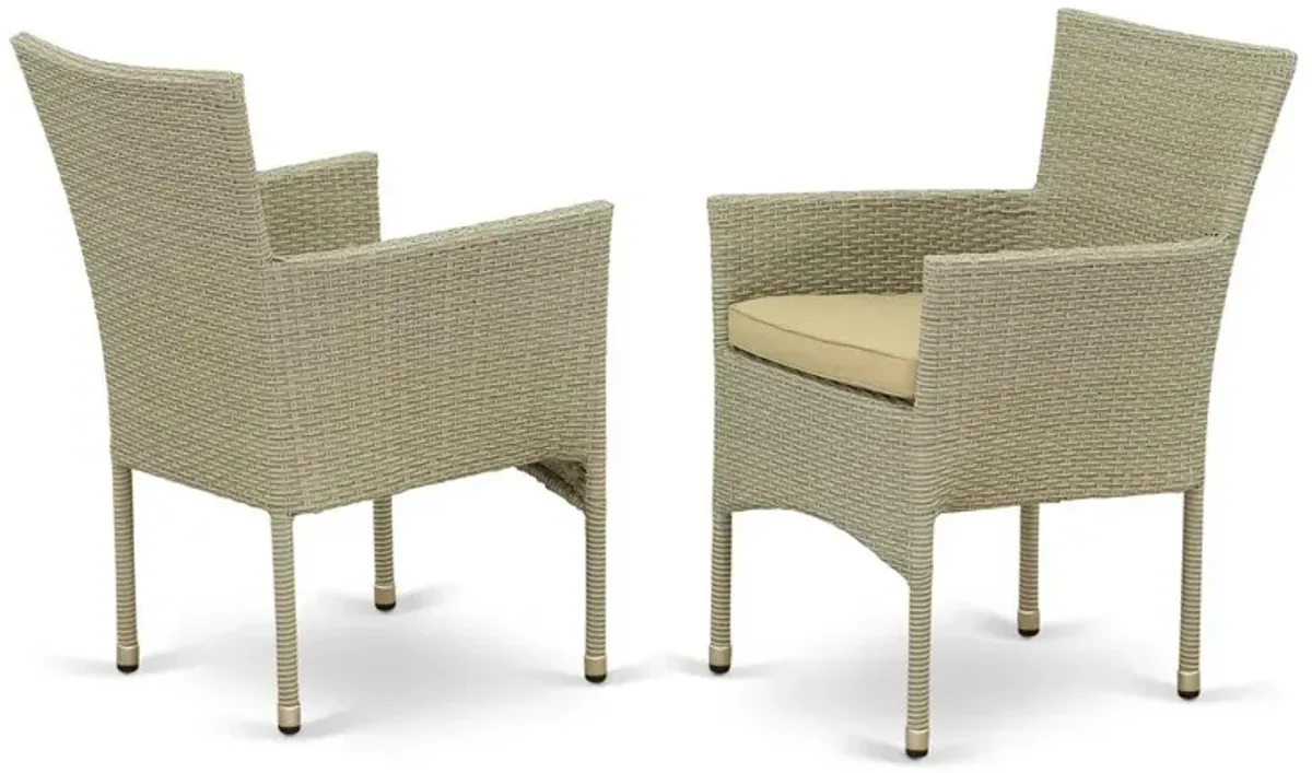 Wicker Patio Set Natural Linen