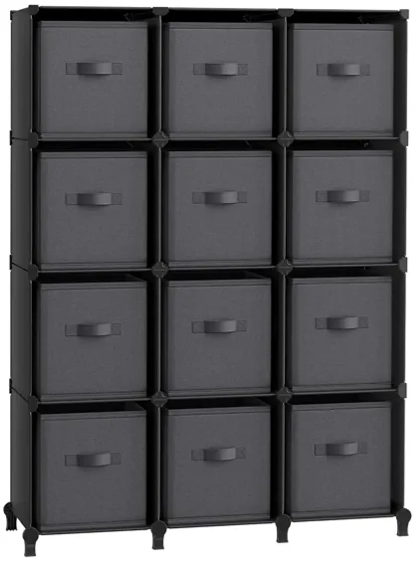 Elegant 12-Cube Storage Unit with Adjustable Shelving