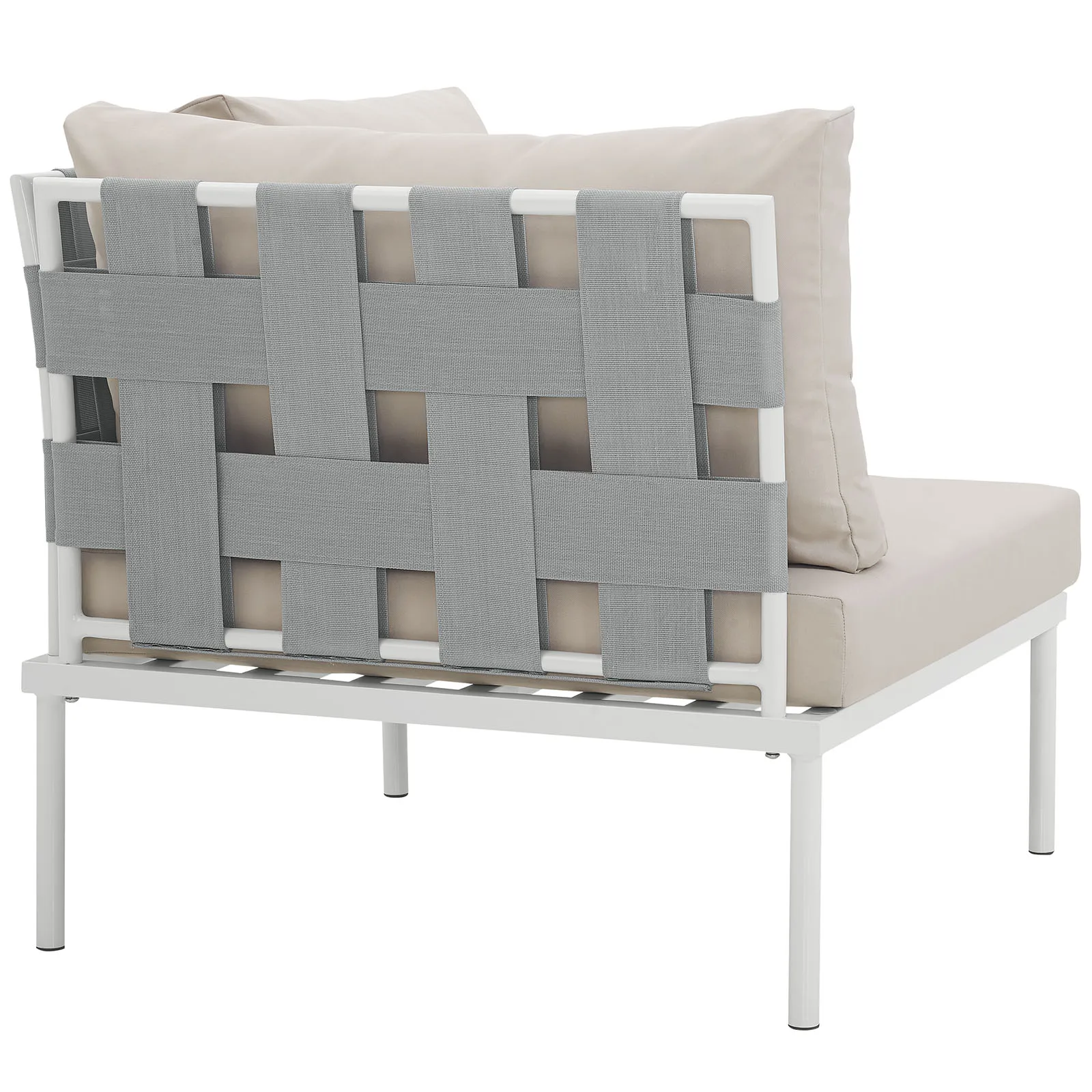 Modway - Harmony Outdoor Patio Aluminum Corner Sofa White White