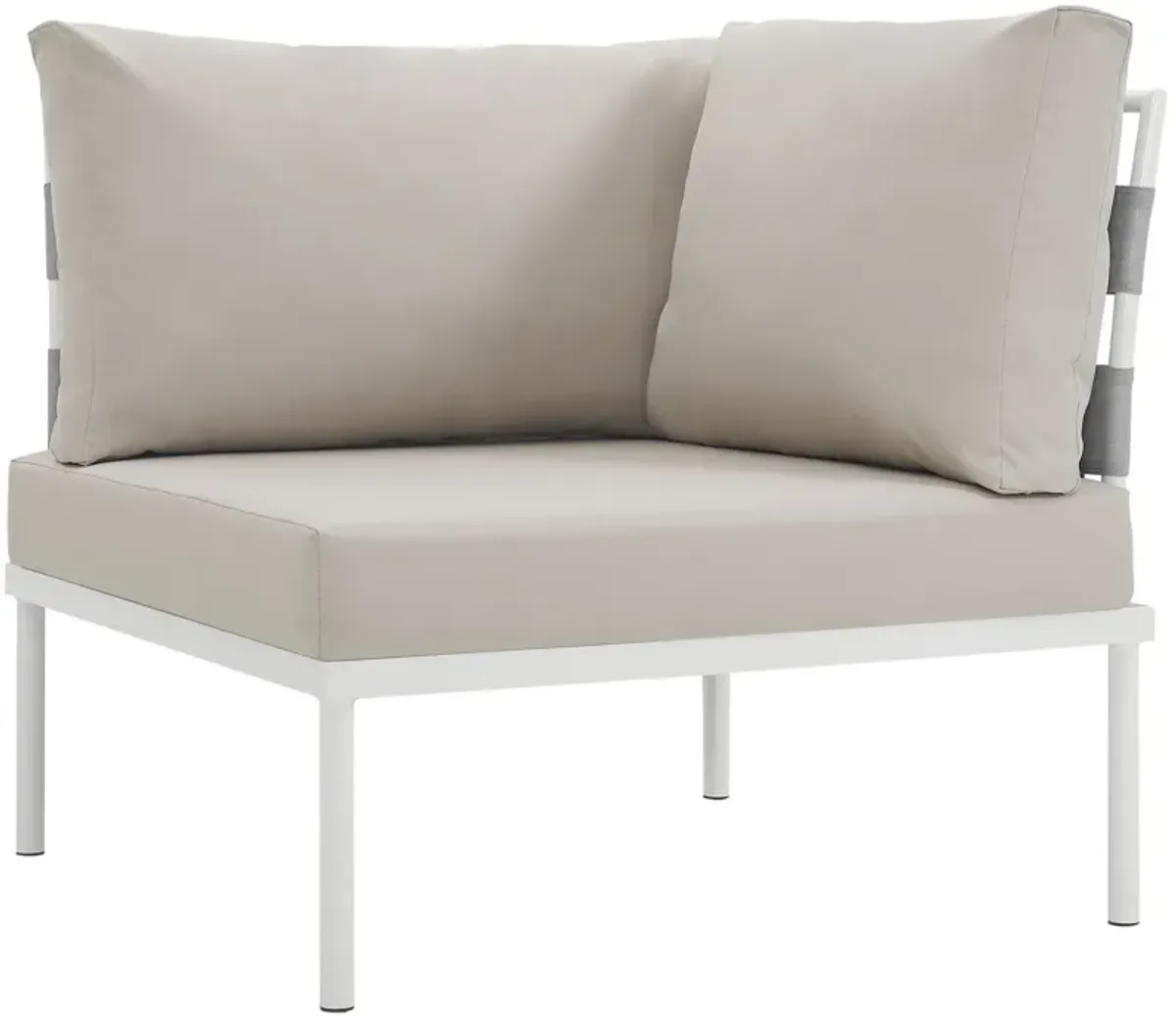 Modway - Harmony Outdoor Patio Aluminum Corner Sofa White White