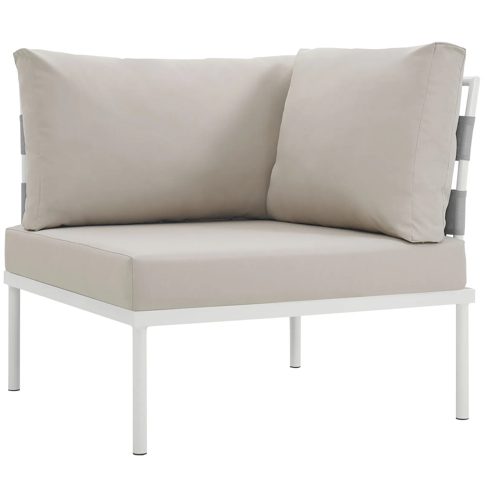 Modway - Harmony Outdoor Patio Aluminum Corner Sofa White White