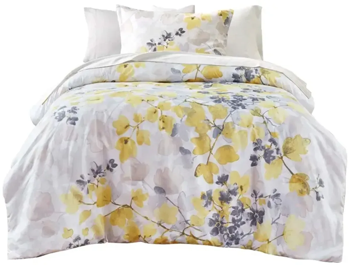 Gracie Mills Houston Modern Floral Comforter Set with Bed Sheets