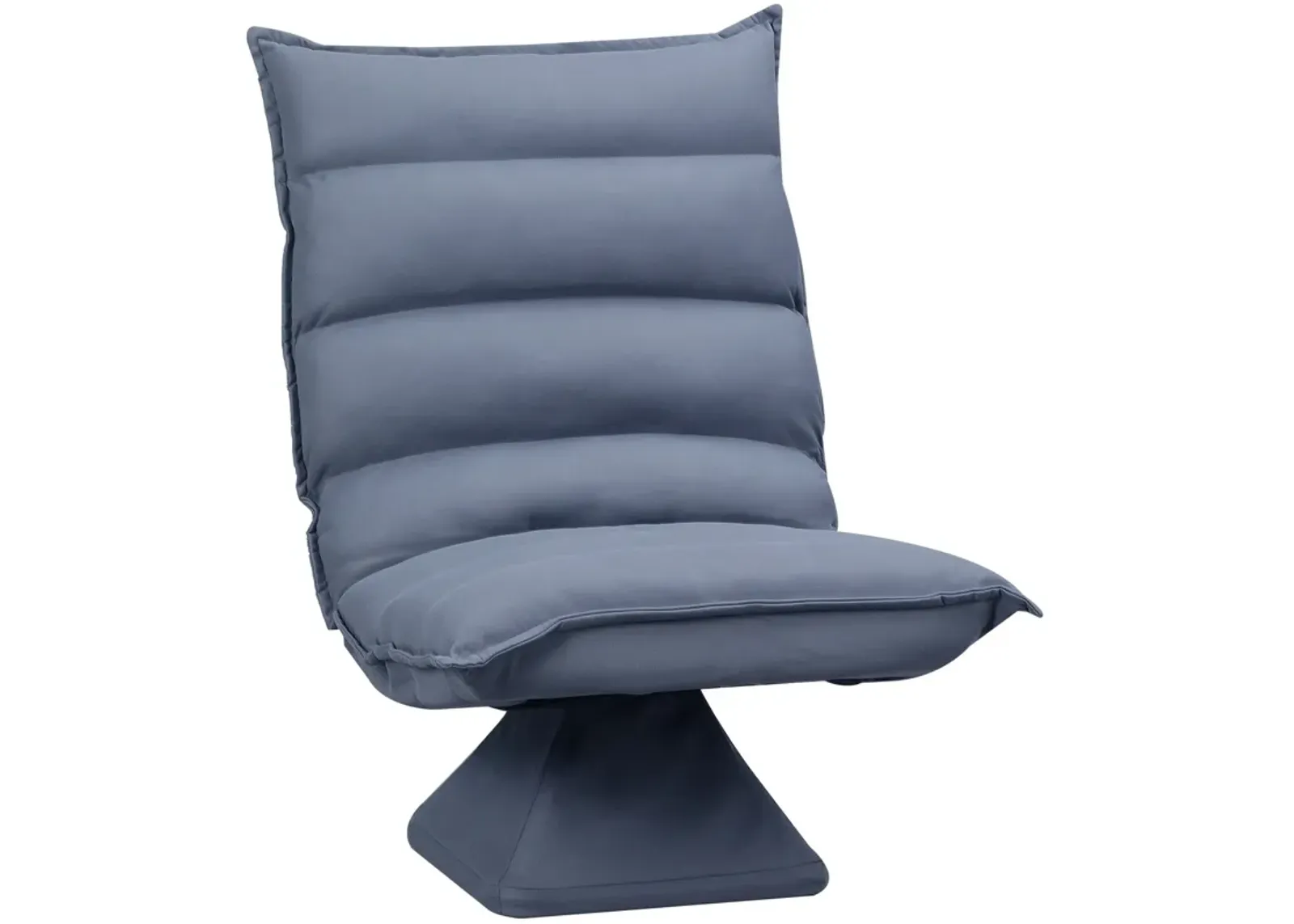 Grey Gaming Comfort: Adjustable Swivel Floor Chair with Back Support