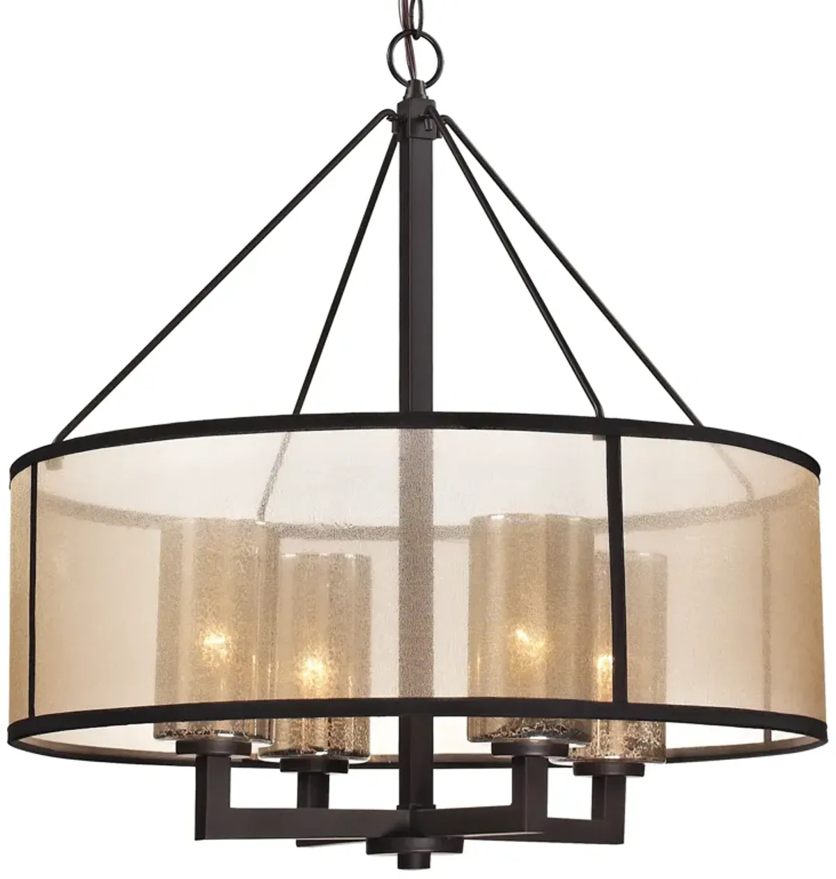 Diffusion 24'' Wide 4-Light Bronze Chandelier