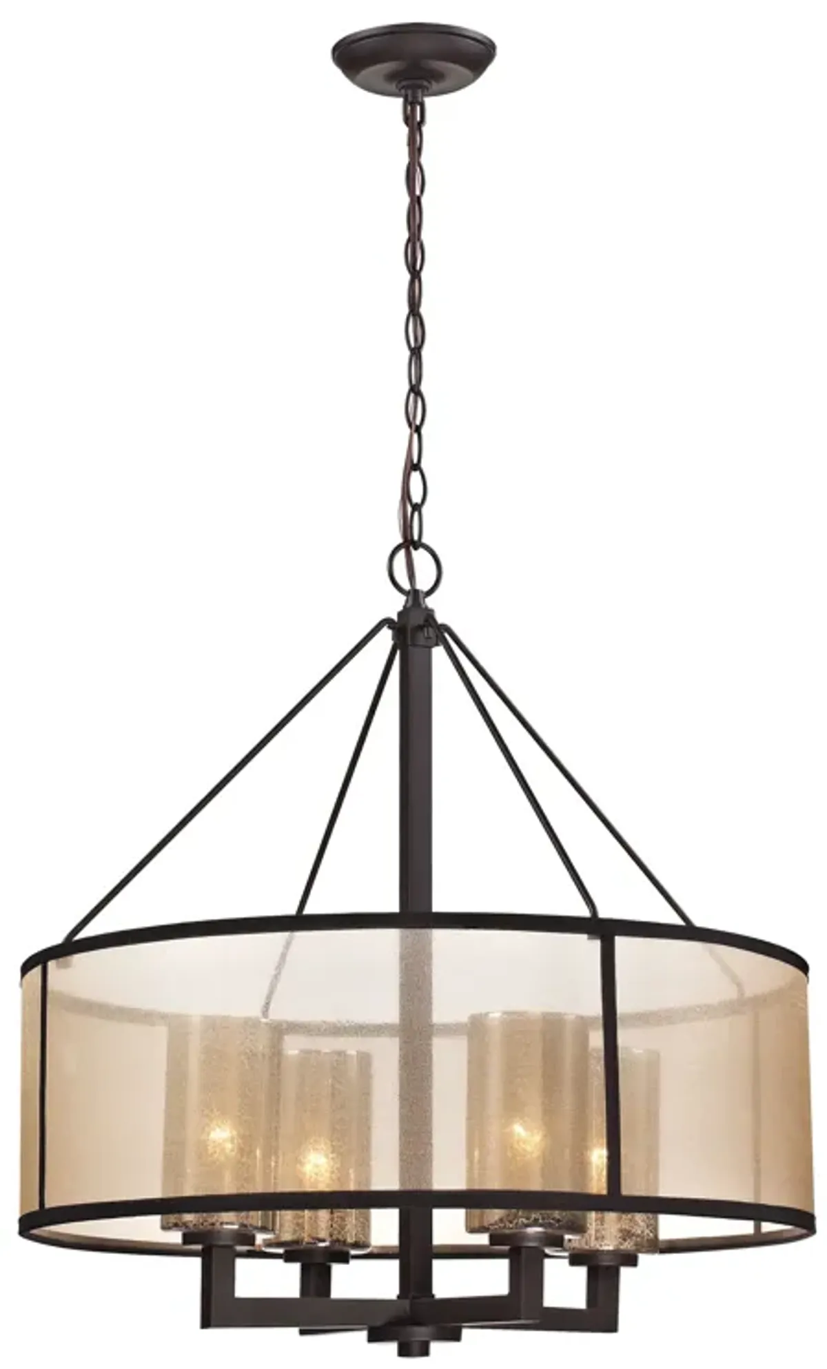 Diffusion 24'' Wide 4-Light Bronze Chandelier