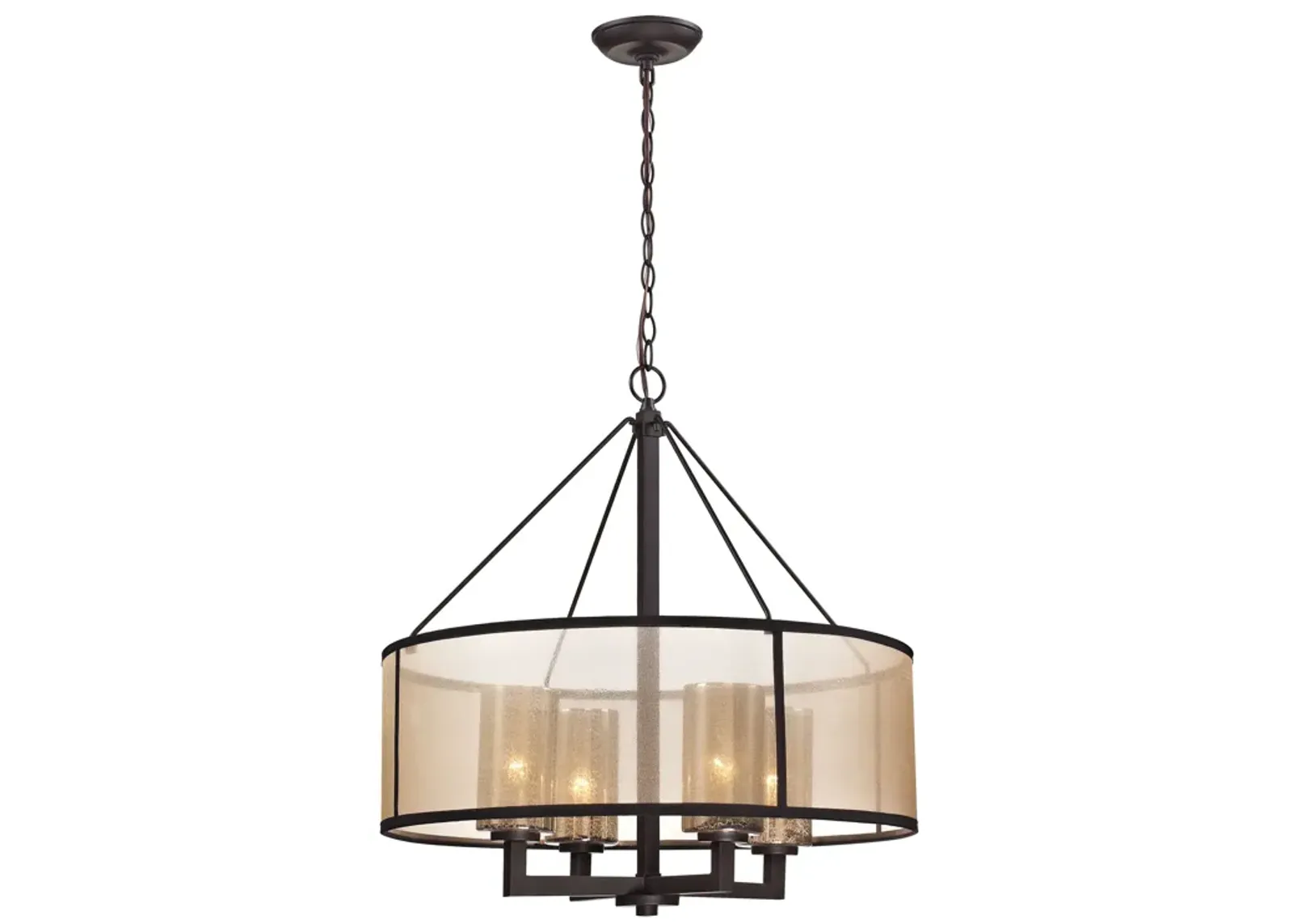 Diffusion 24'' Wide 4-Light Bronze Chandelier