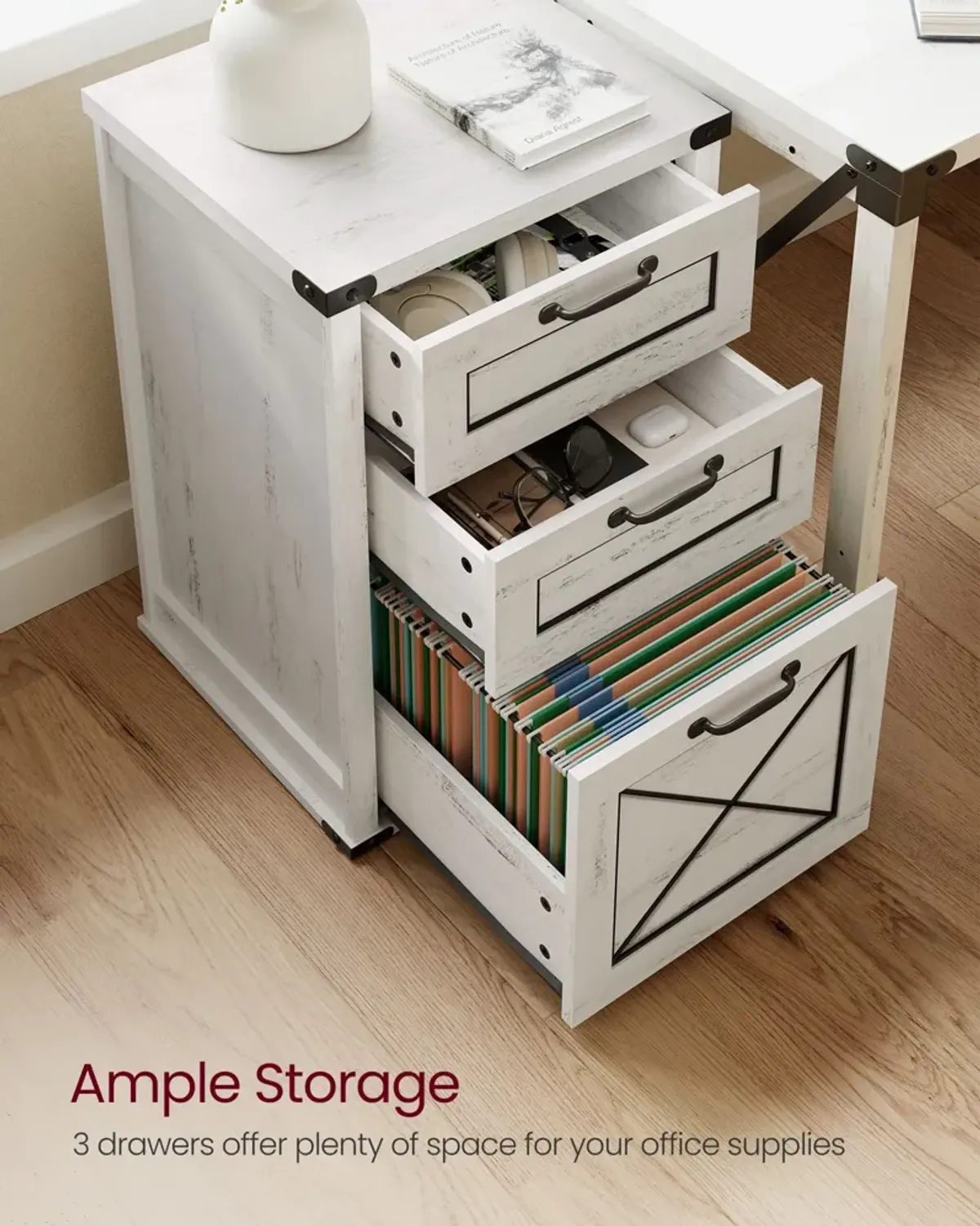 3-Drawer File Cabinet for Organized Office Storage and Filing