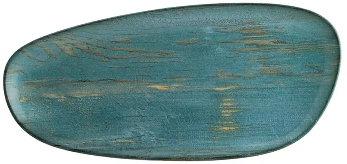 Madera 14" x 7" x h:1" Organic Decorated Porcelain Platter