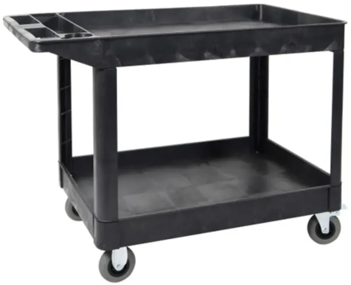 Luxor XLC11SP5-B two shelf heavy-duty utility cart w/SP5 Casters