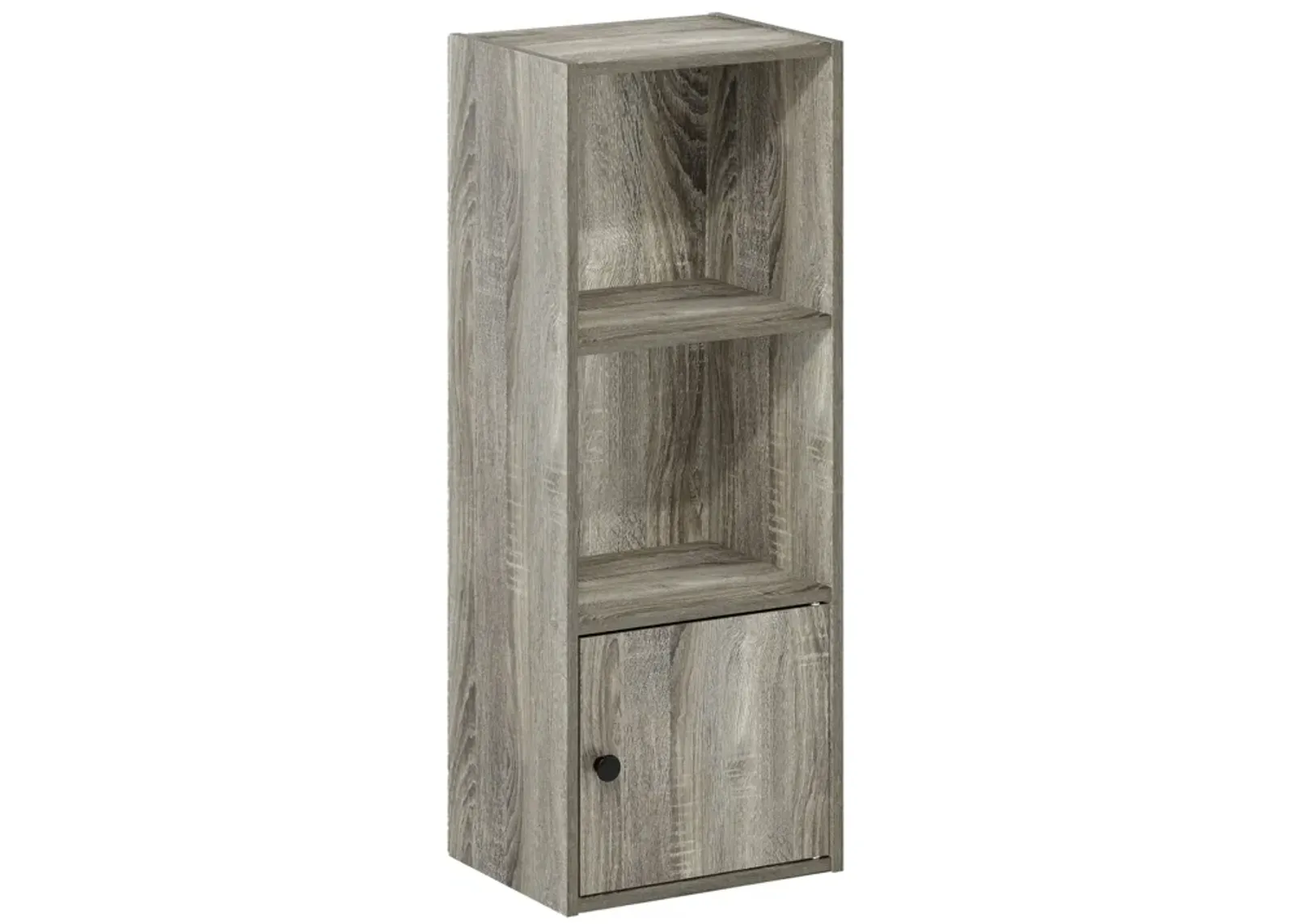 Furinno Luder Shelf Bookcase with 1 Door Storage Cabinet, French Oak