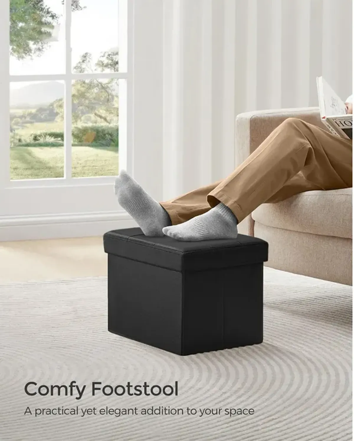 Small Folding Storage Ottoman