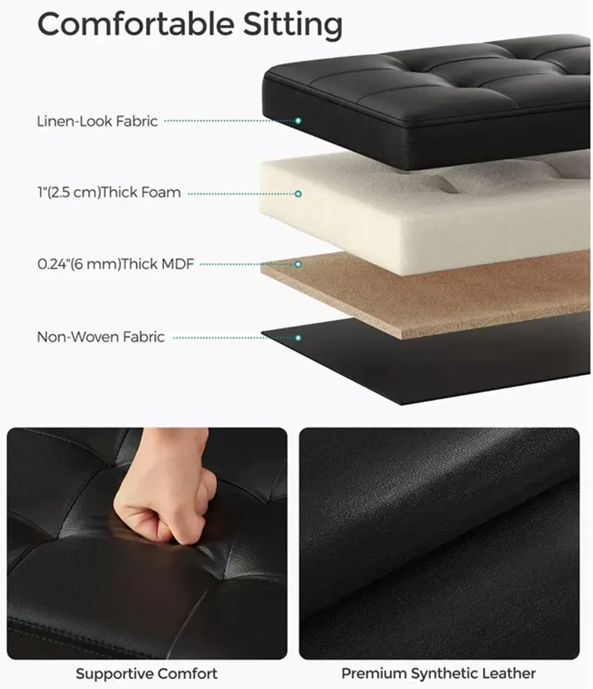 Small Folding Storage Ottoman