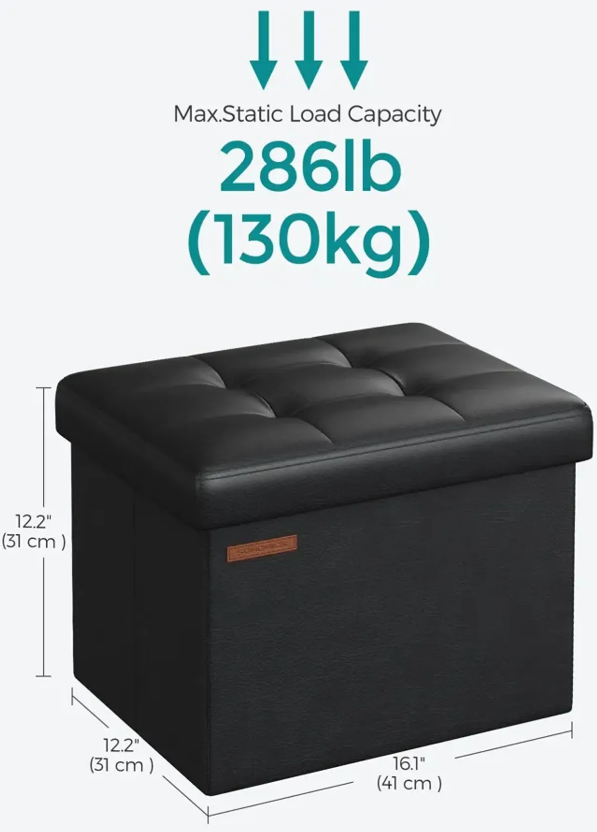 Small Folding Storage Ottoman