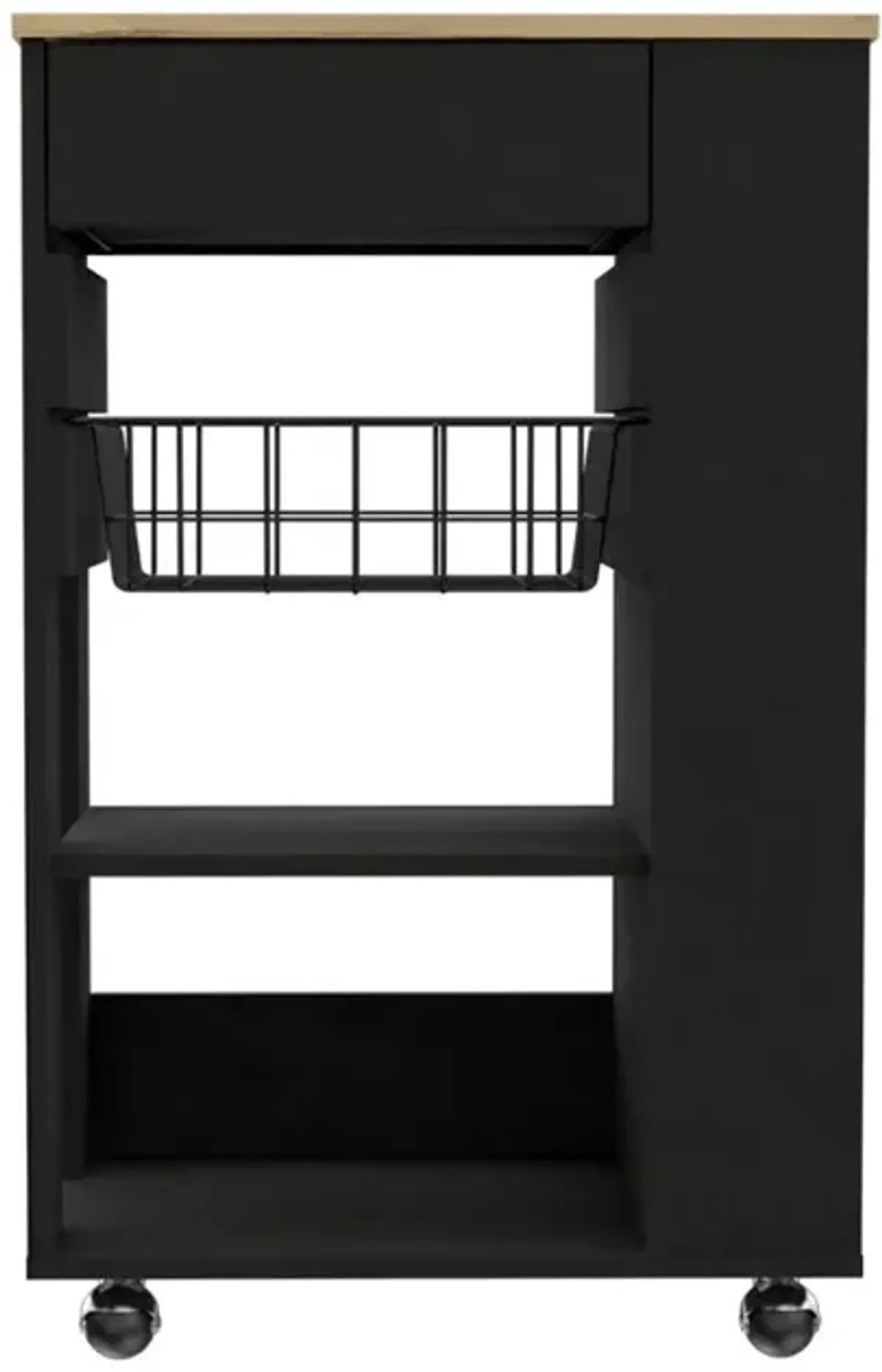 DEPOT E-SHOP Rosemont Kitchen Cart, Two Open Shelves, Four Casters, One Drawer