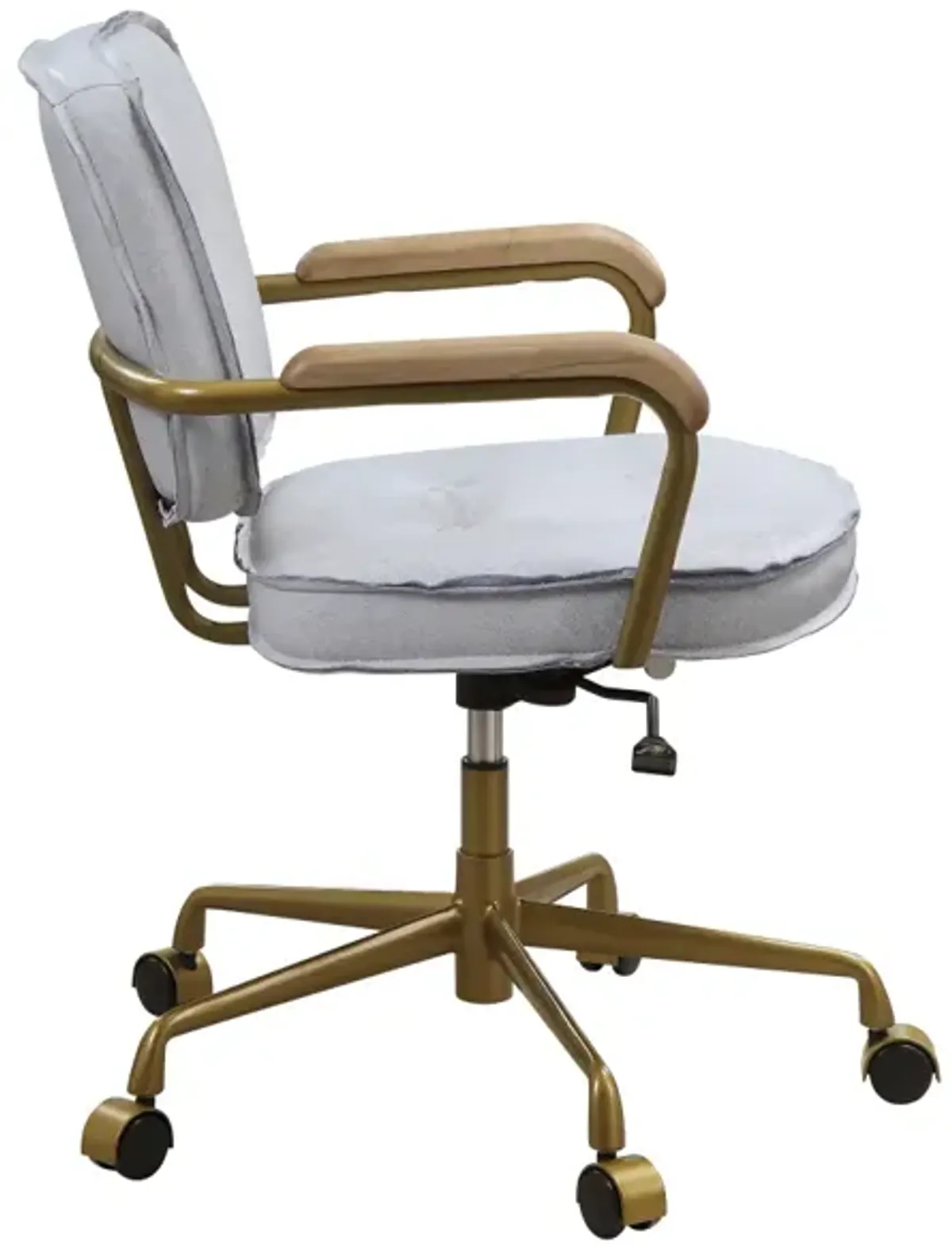 Seicross Office Chair In Vintage White Top Grain Leather