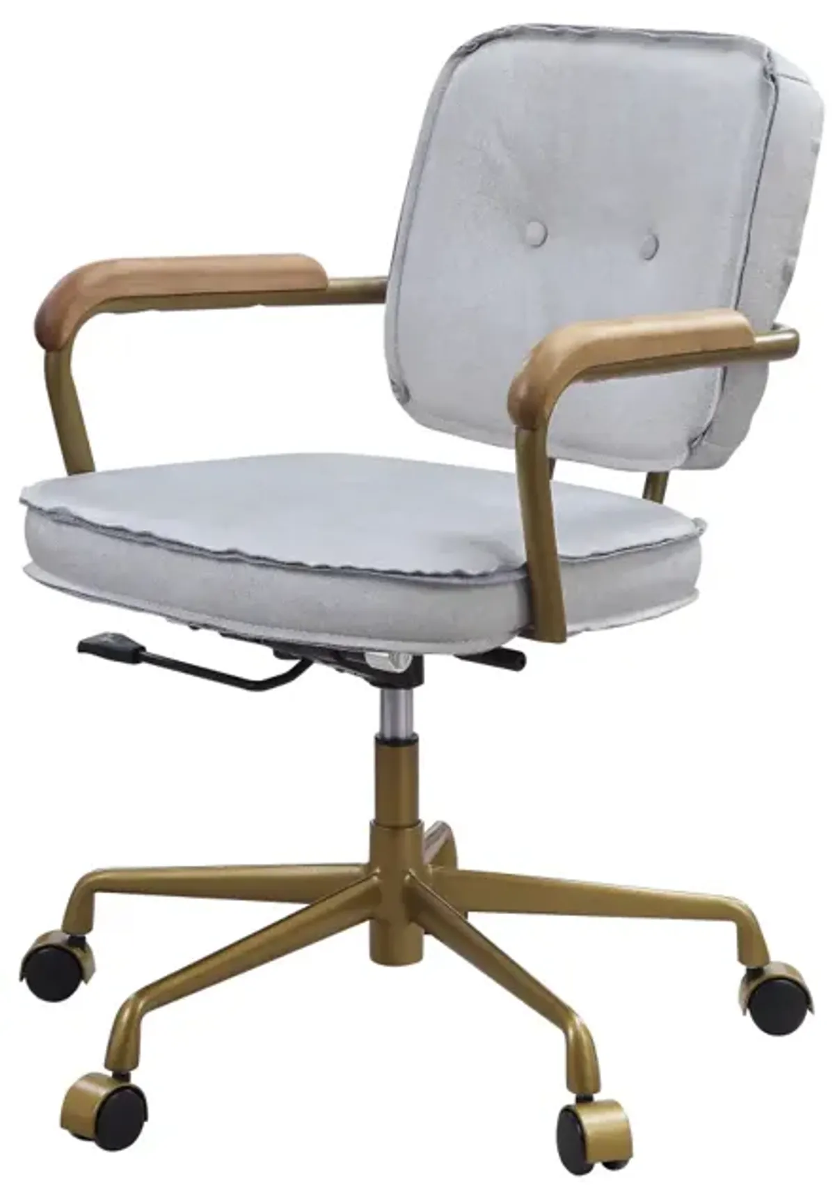 Seicross Office Chair In Vintage White Top Grain Leather