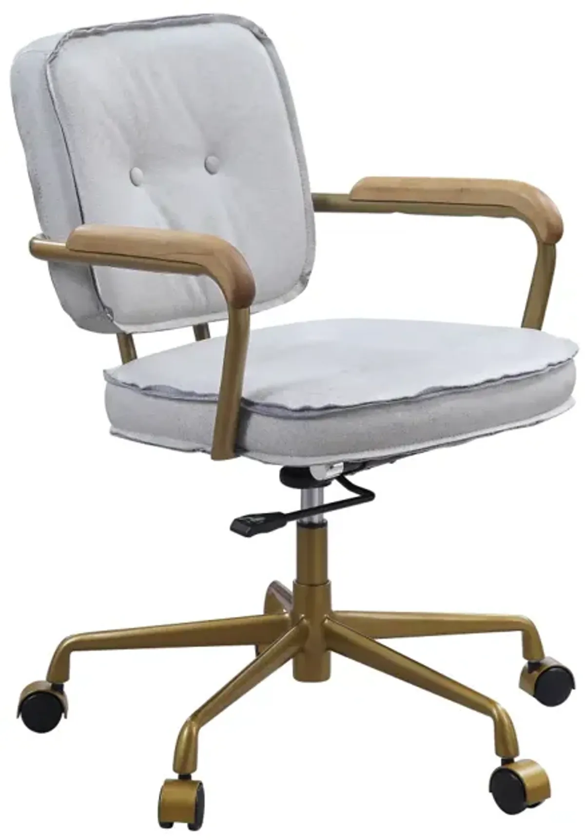 Seicross Office Chair In Vintage White Top Grain Leather