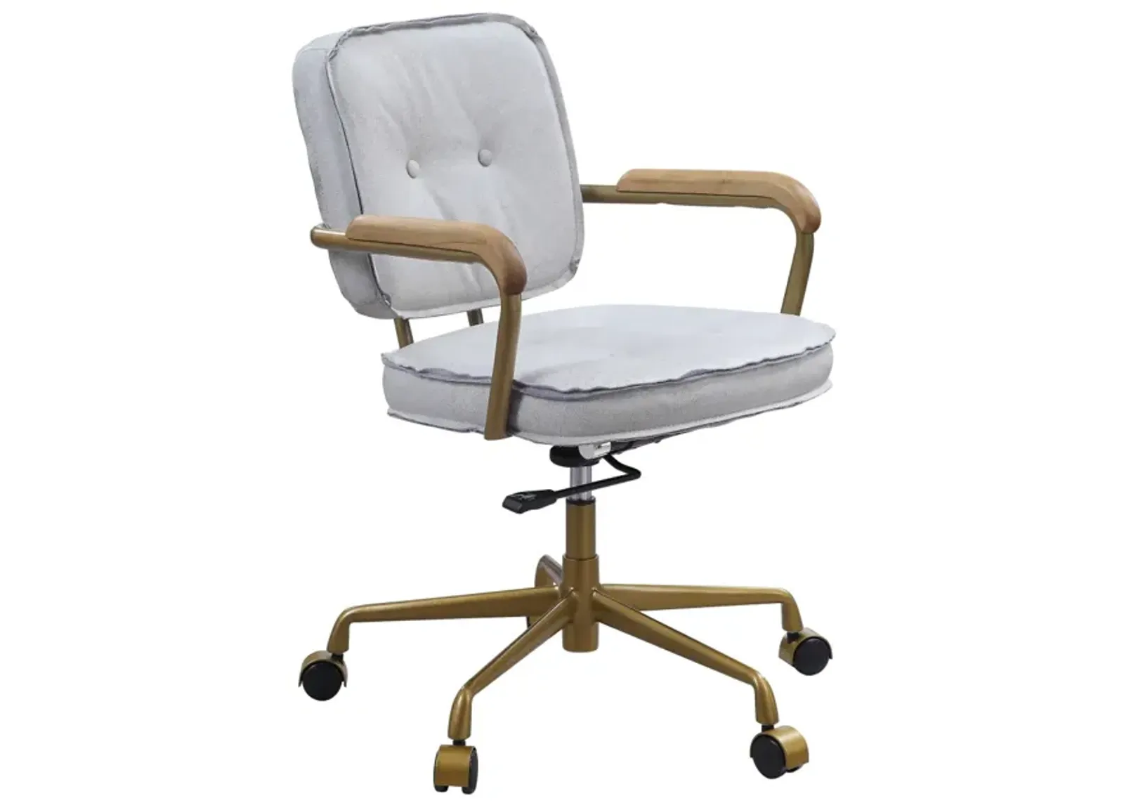 Seicross Office Chair In Vintage White Top Grain Leather