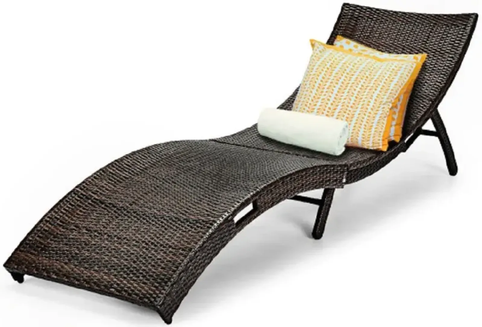 Outdoor Couch Bed Patio Folding Rattan Lounge Chair