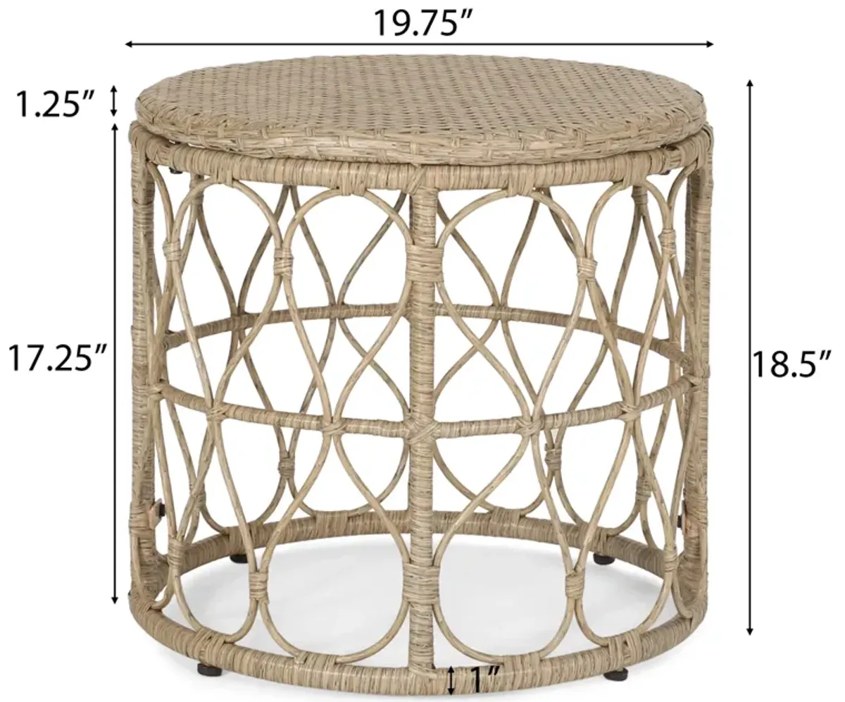 Merax 3 Pieces Outdoor PE Rattan Seating Chat Set