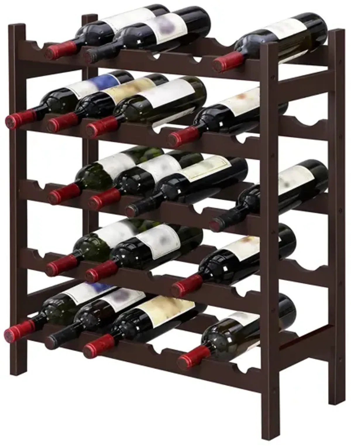 Bamboo Wine Rack - 5-Tier Storage Shelf for Stylish Wine Organization