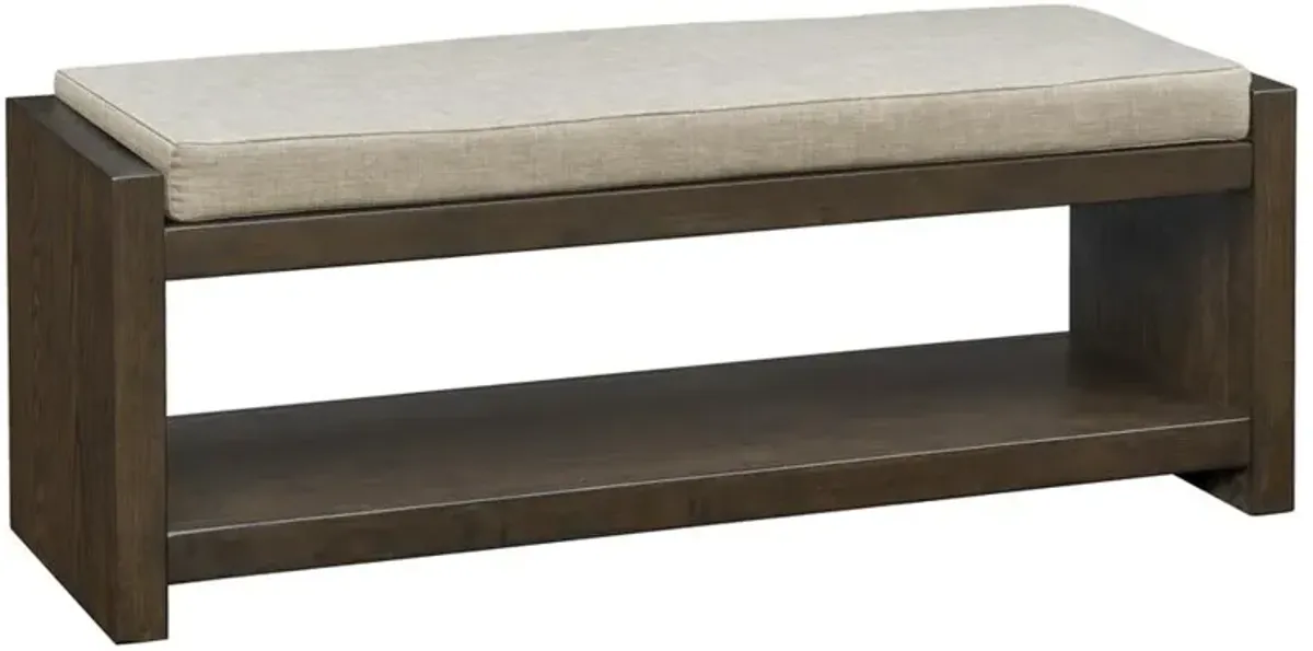 Belen Kox Accent Bench with Lower Shelf, Brown, Belen Kox