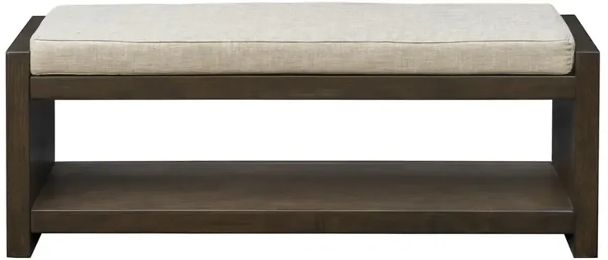 Belen Kox Accent Bench with Lower Shelf, Brown, Belen Kox