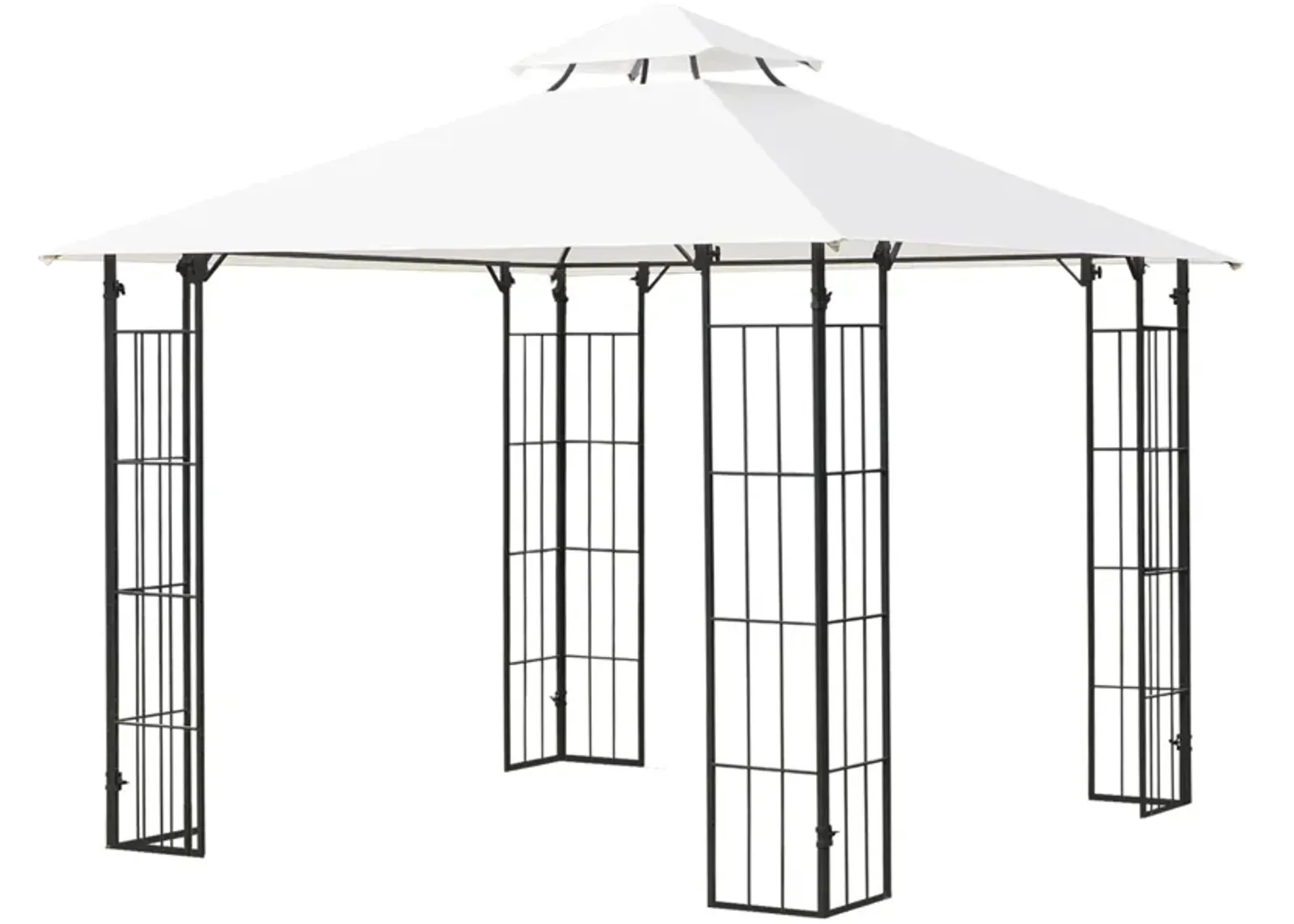 Elegant Patio Shelter: 10'x10' Vented Roof Gazebo with Metal Frame