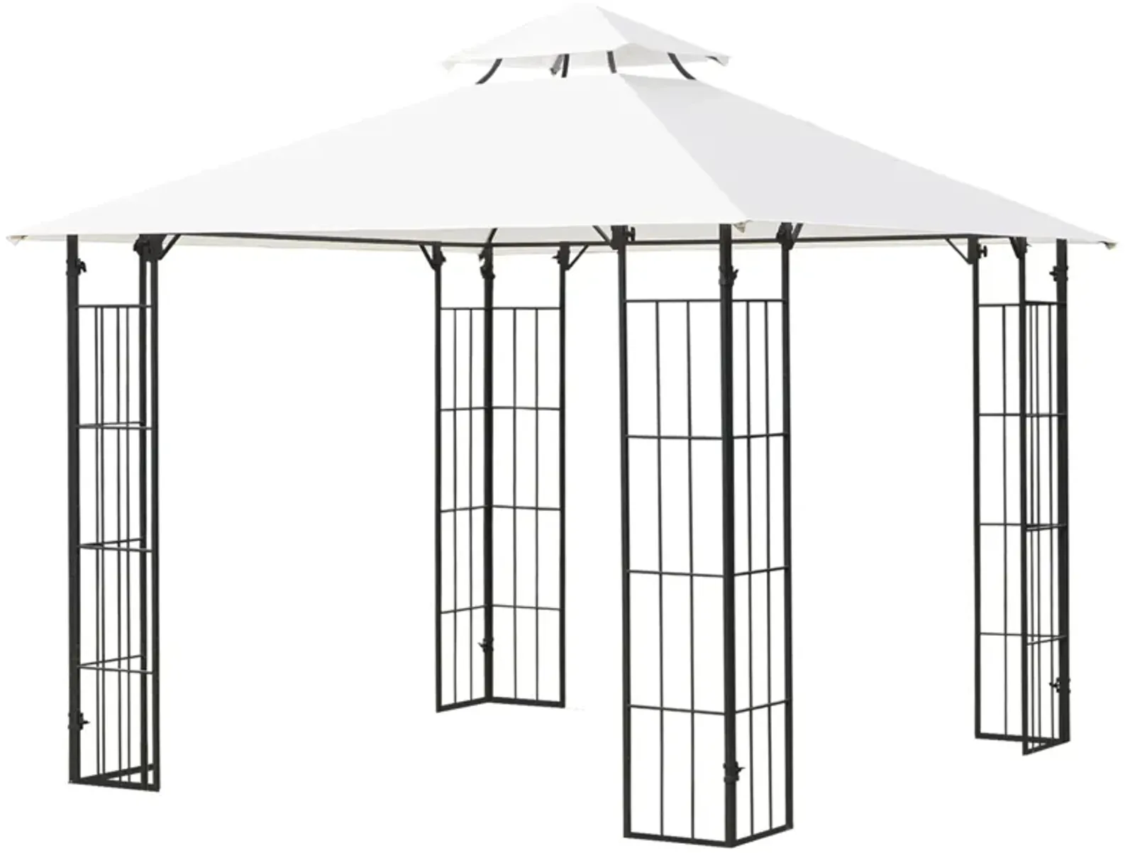 Elegant Patio Shelter: 10'x10' Vented Roof Gazebo with Metal Frame