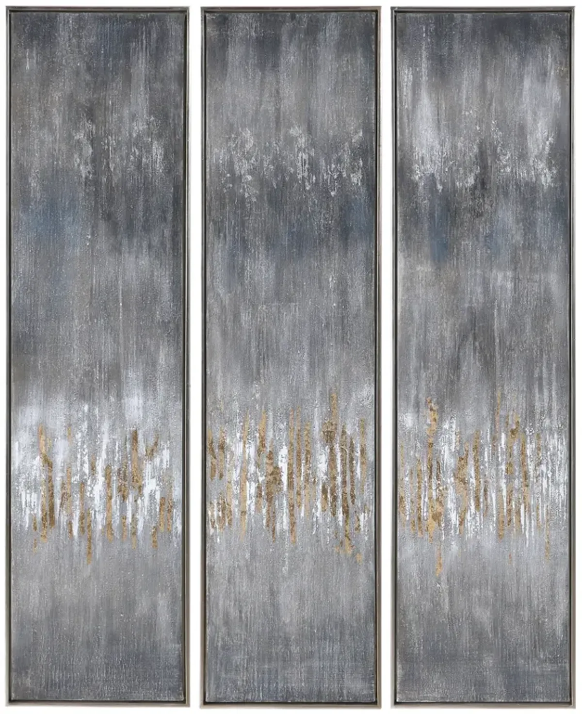 Gray Showers Hand Painted Canvases (Set of 3)
