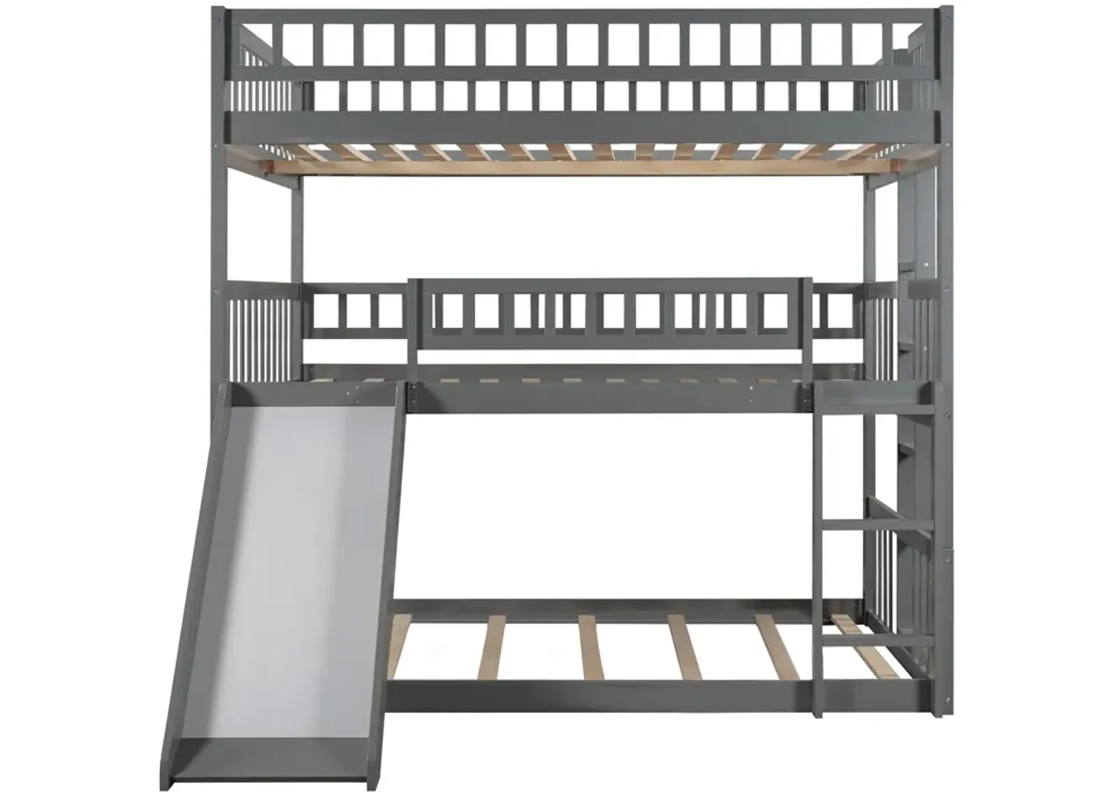 Merax Triple Bunk Bed with Guardrails