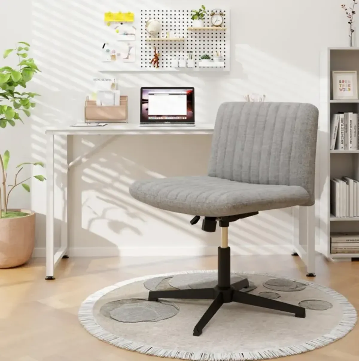 Rocking Criss Cross Legged Chair with Adjustable Height and No Wheels