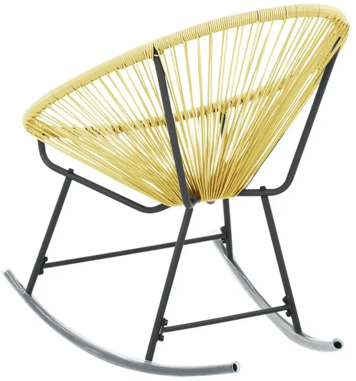 vidaXL Outdoor Rocking Moon Chair Poly Rattan Beige 3140