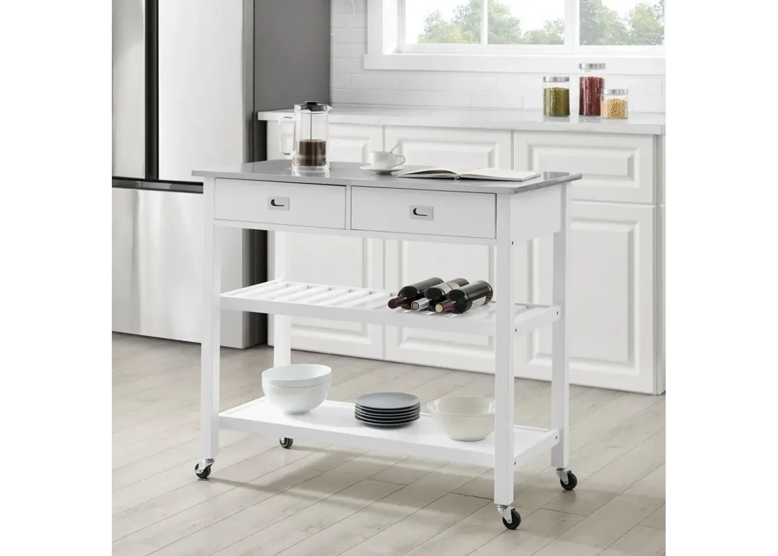 Crosley Furniture Stainless Steel Top Kitchen Island & Cart