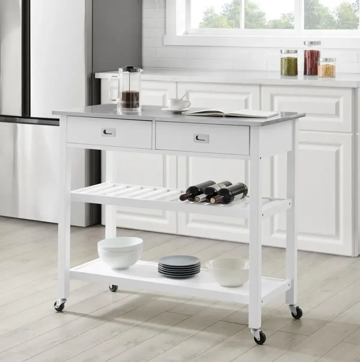 Crosley Furniture Stainless Steel Top Kitchen Island & Cart