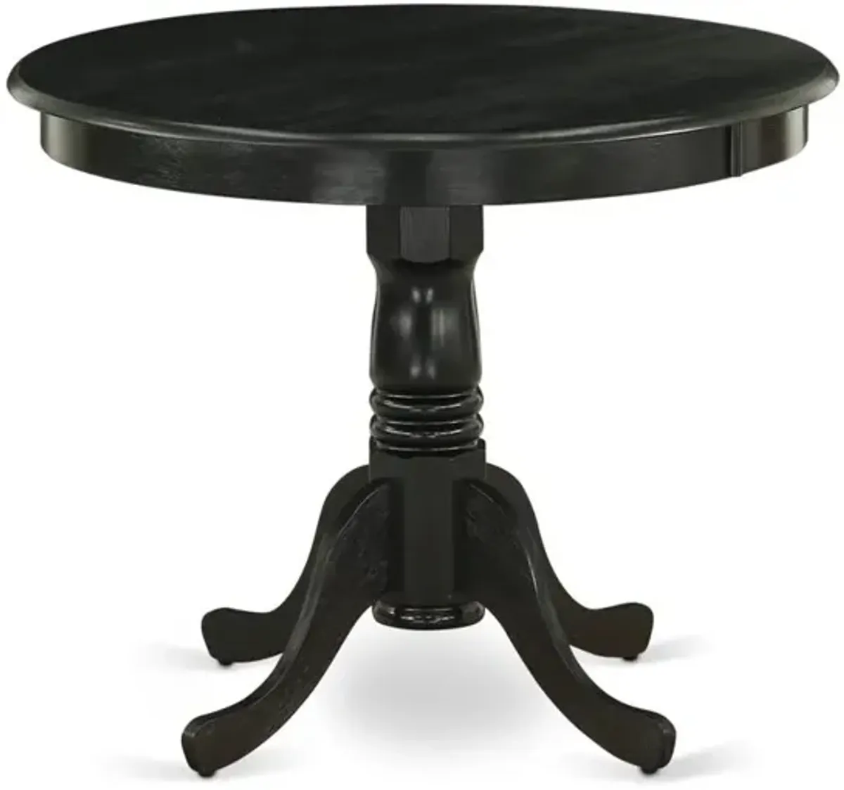 East West Furniture Dining Table Wirebrushed Black, ANT-ABK-TP