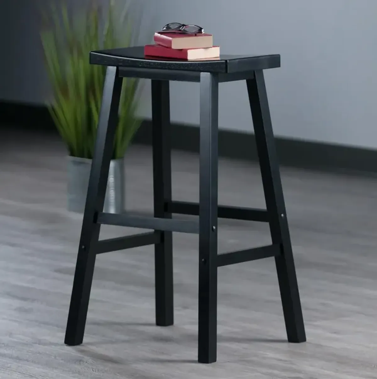 Satori 29" Saddle Seat Bar Stool Black