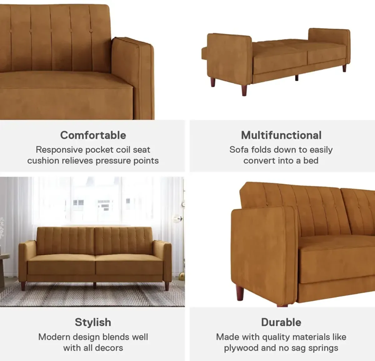 Levi Tufted Transitional Futon