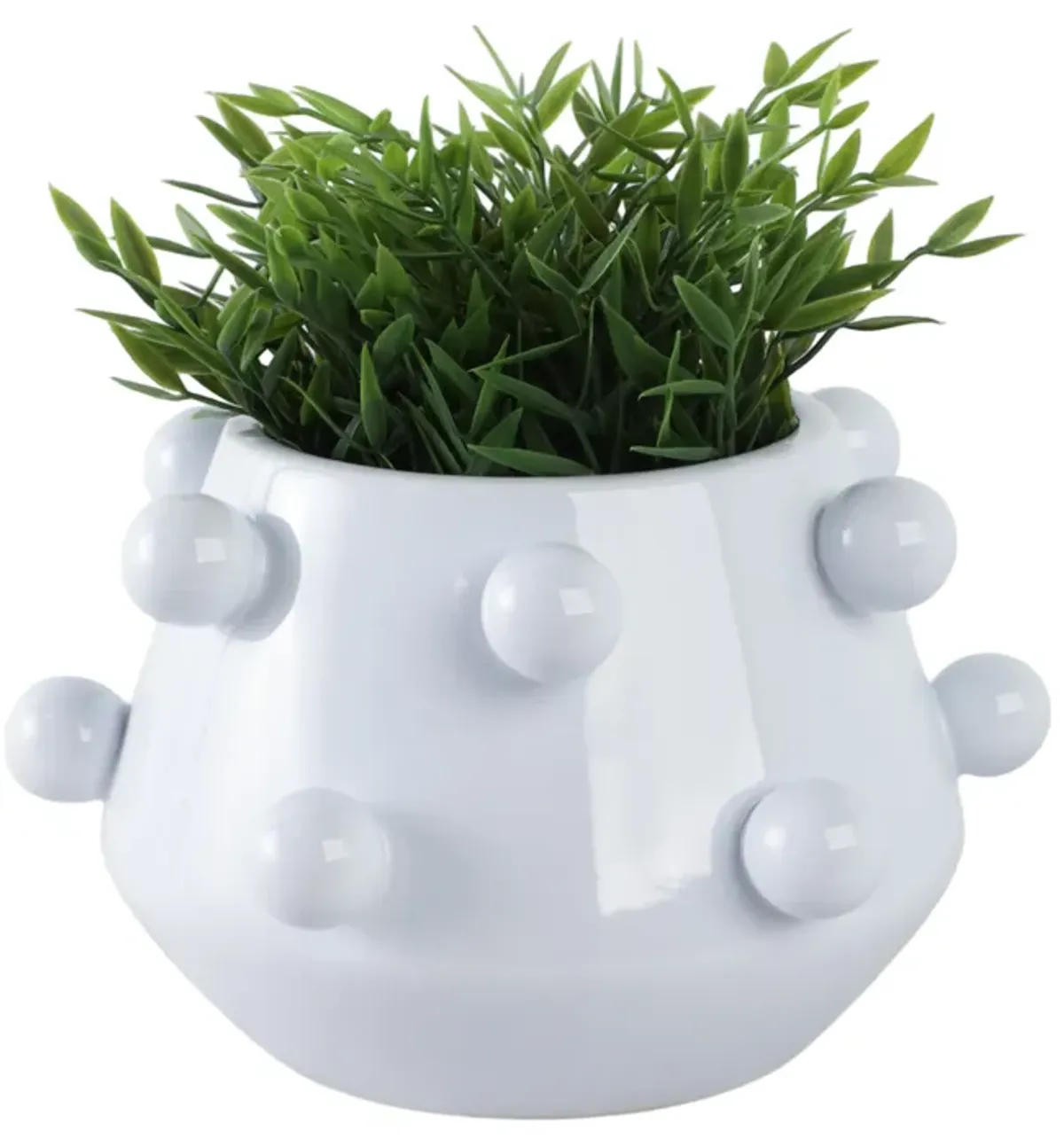 10" White Stone Bubble Planter