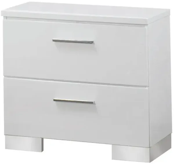 Felicity 2-drawer Nightstand Glossy White