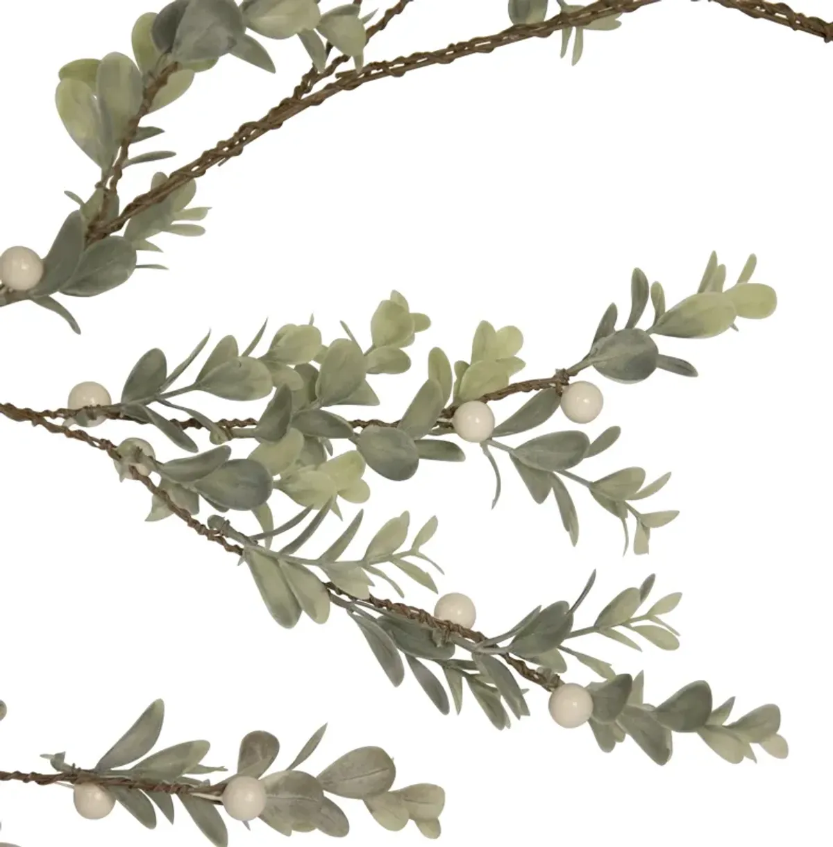 5� White Berry and Eucalyptus Christmas Garland - Unlit