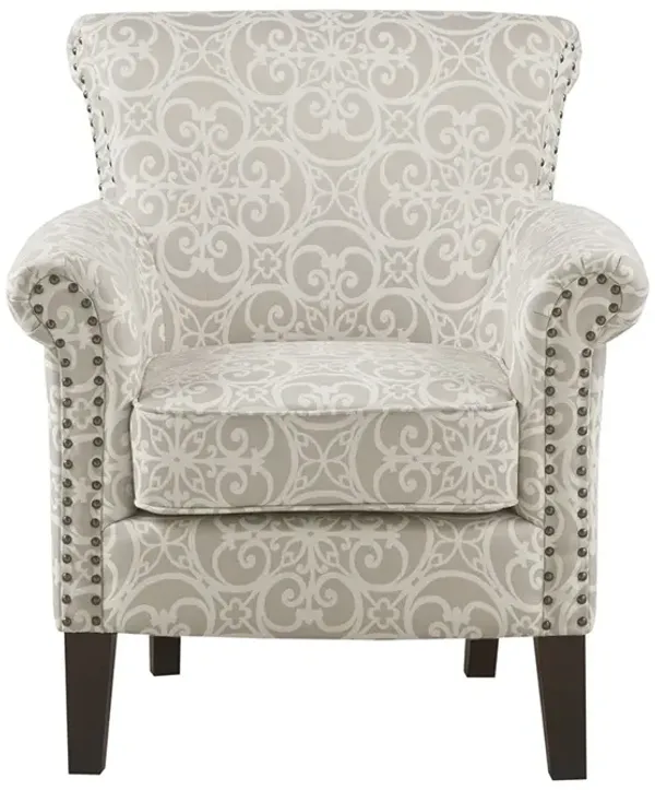 Gracie Mills Fredric Fretwork Tight Back Club Chair