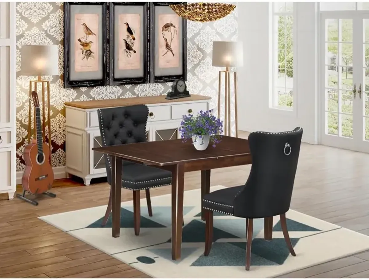 3 Piece Dining Set Consists of a Rectangle Kitchen Table with Butterfly Leaf