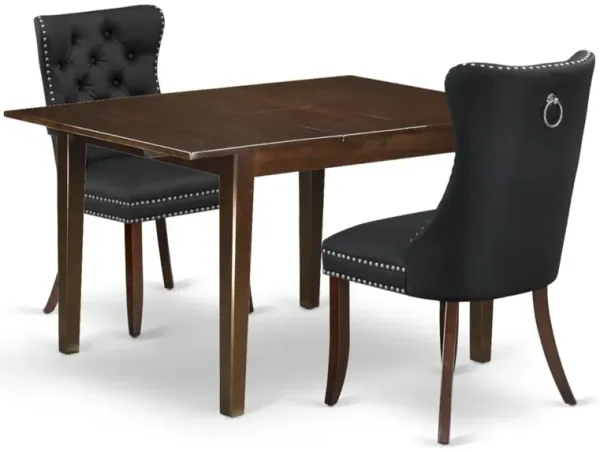 3 Piece Dining Set Consists of a Rectangle Kitchen Table with Butterfly Leaf