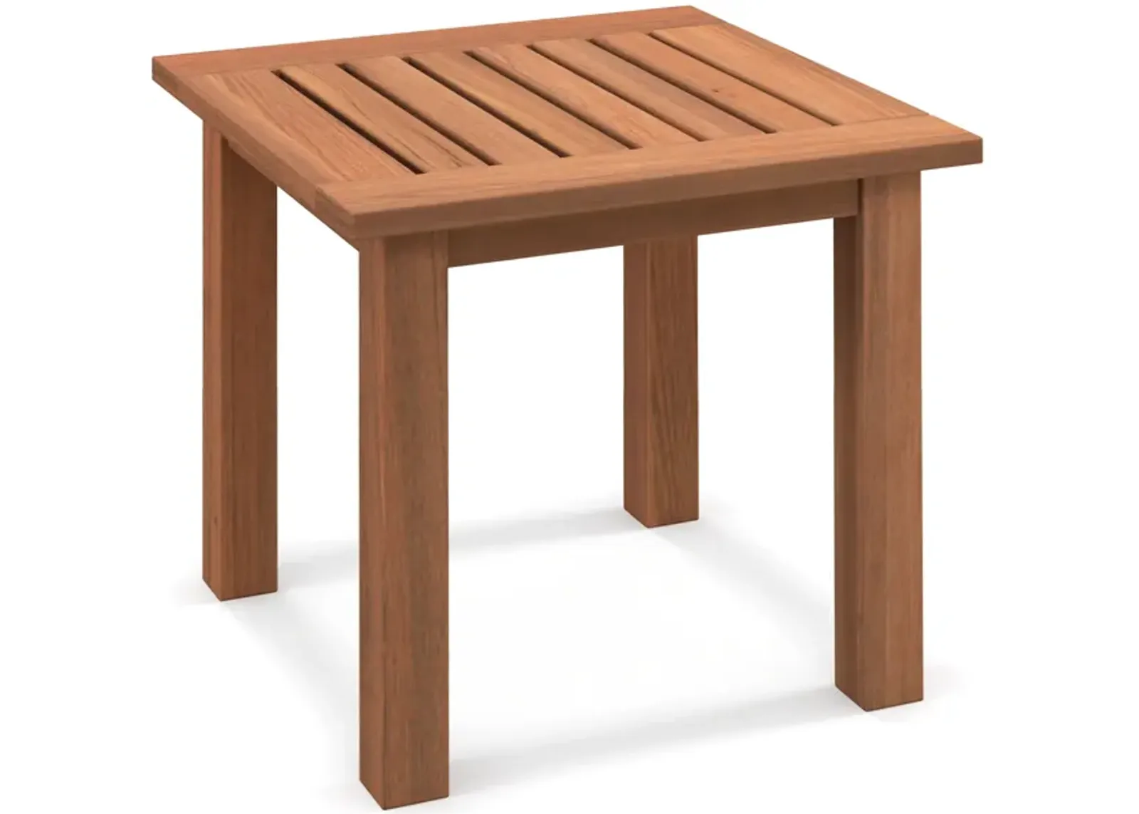 Patio Hardwood Square Side Table with Slatted Tabletop