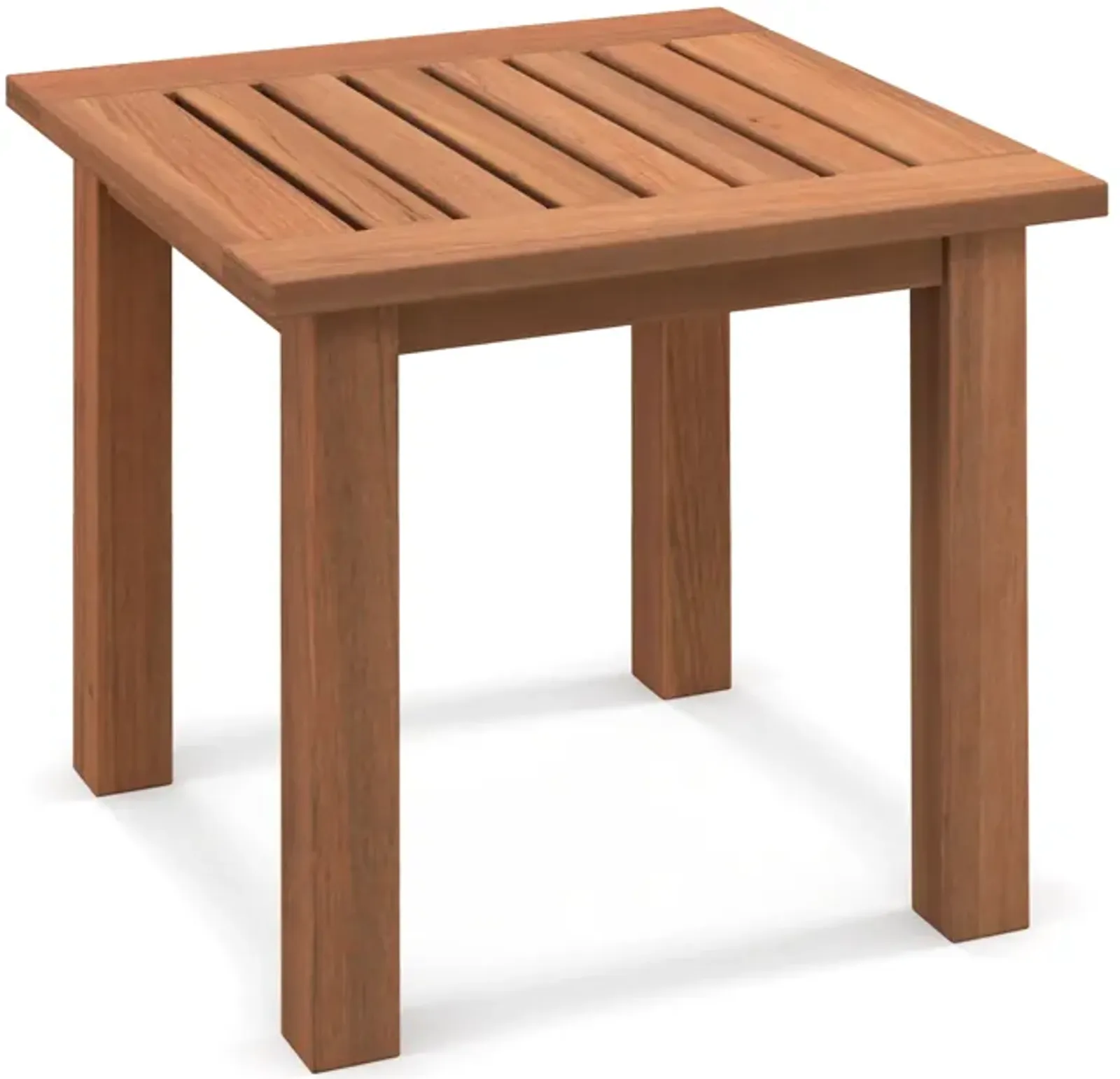 Patio Hardwood Square Side Table with Slatted Tabletop