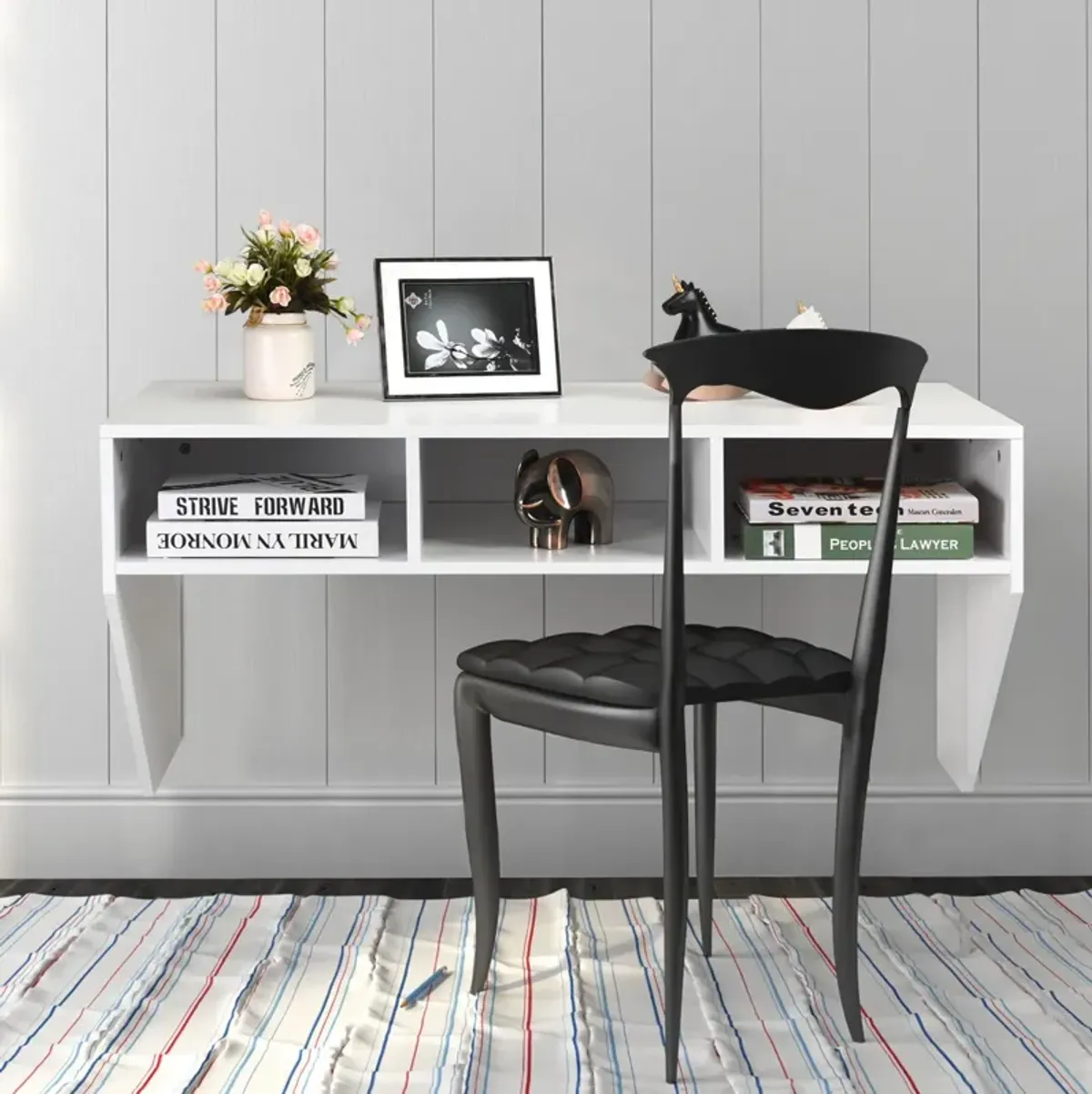 Wall Mounted Floating Computer Table Desk Storage Shelf