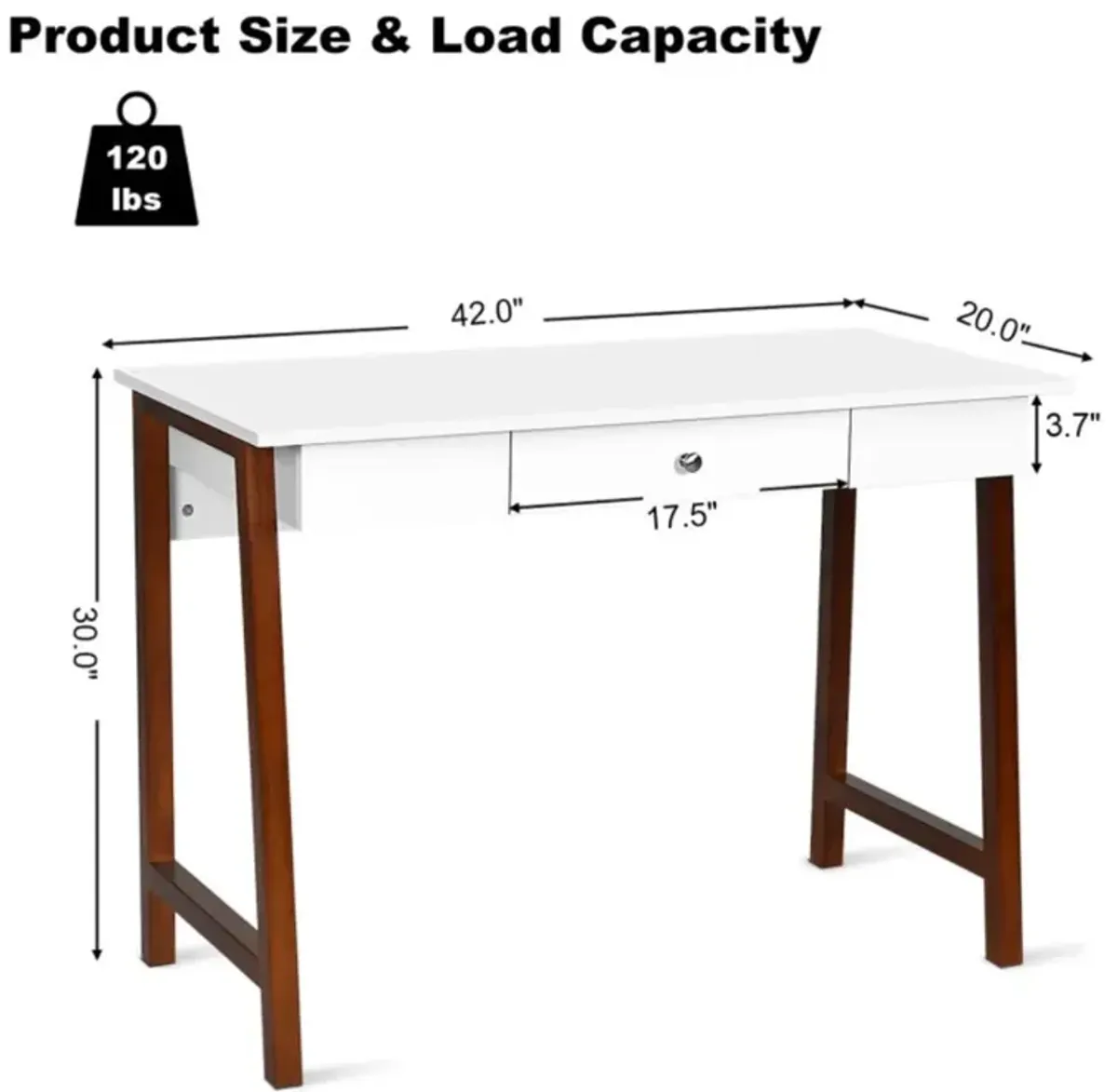 Hivvago Computer Desk Laptop PC Writing Table with Storage Drawers